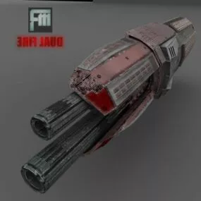 Dual Fire Gun Scifi Weapon 3d model