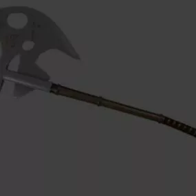 Medieval Wrought Iron Axe Weapon 3d model