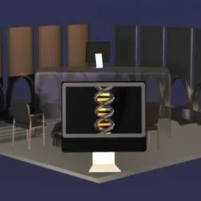 Computer Gadget In A Room 3d model