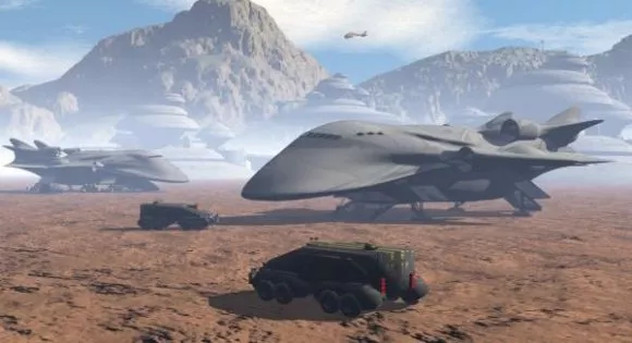 Futuristic Scout Spaceship 3d model
