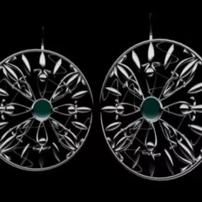 Elegant Earrings Jewelry 3d model
