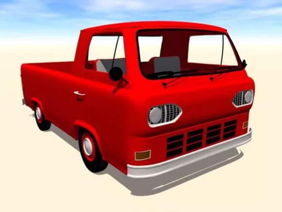 Red Pickup Lowpoly Car 3d model Red Pickup Lowpoly Car 3d model