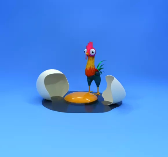 Egg With Chicken 3d model Egg With Chicken 3d model