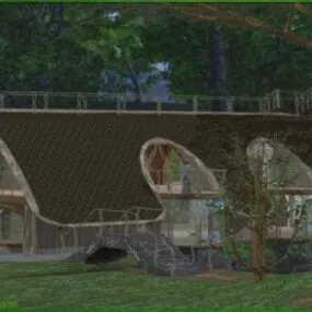 Modernism Forest House 3d model