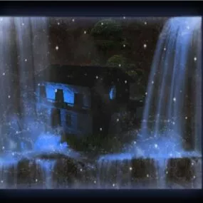 House On Waterfall 3d model