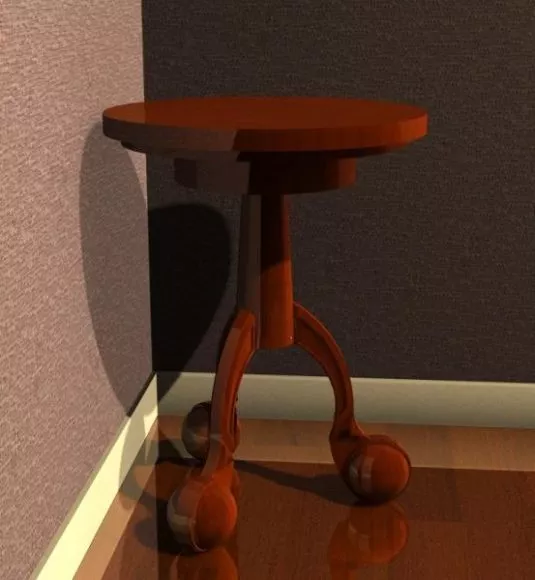 Asian Classical Chair With Desk 3d model