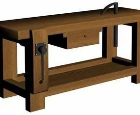 Vintage Wooden Table Tool 3d model