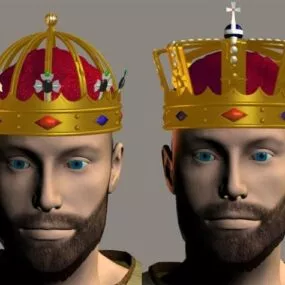 European King Character With Crowns 3d model