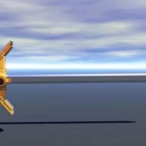 Game Sword With Gold Handle 3d model