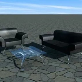 Leather Sofa Armchair Furniture 3d model