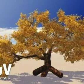 Fall Tree Yellow Leaf 3d model
