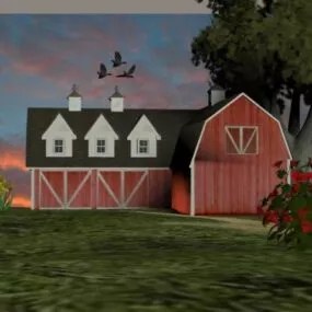 Fancy Barn House 3d model