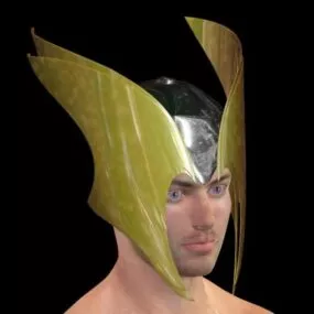 Male Character With Warrior Helmet 3d model