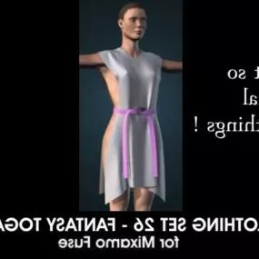 European Girl Character With Night Dress 3d model