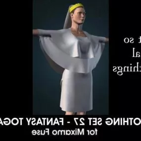 Futuristic Dress Fashion With Girl Character 3d model