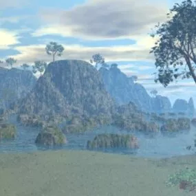 Far Mountain Landscape 3d model