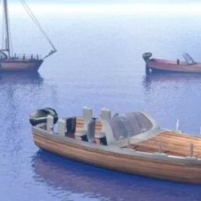 Fast Boat With Machine 3d model
