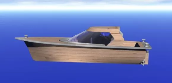 Wood Cover Fast Boat 3d model Wood Cover Fast Boat 3d model