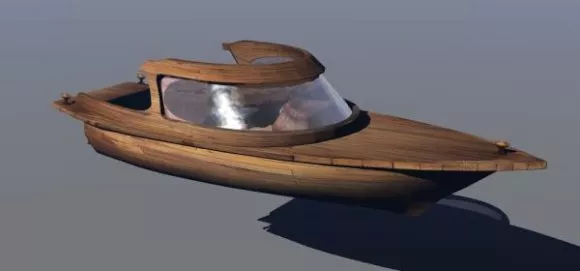 Wooden Speed Boat Small Size 3d model Wooden Speed Boat Small Size 3d model