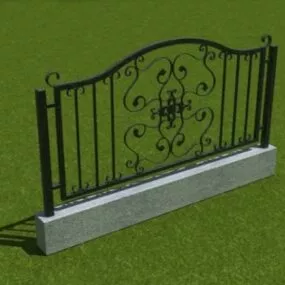 Iron Gate Fence 3d model