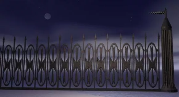 Antique Brass Iron Fence 3d model