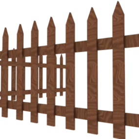 Wooden Fence Simple Style 3d model