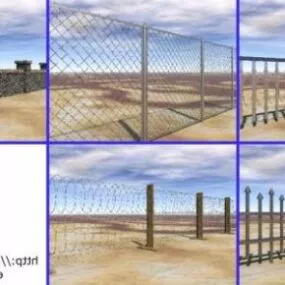 Fence Park Set 3d model