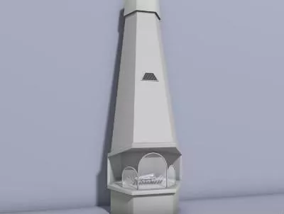 Marble Fireplace Modern Shape 3d model