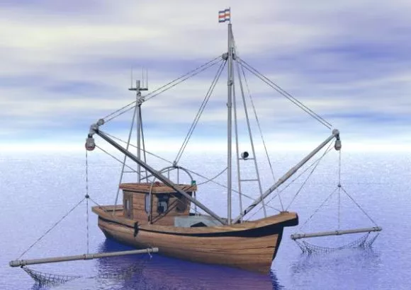 Wooden Fishing Boat 3d model Wooden Fishing Boat 3d model