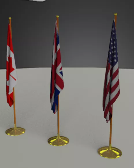 Spain Flag On Column 3d model