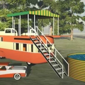 Travel Car Mobile Home Transport 3d model