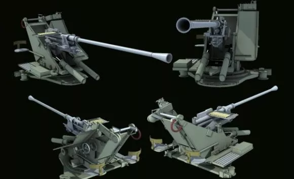 Gun System Flak37 3d model Gun System Flak37 3d model