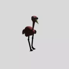 Baby Flamingo Animal 3d model
