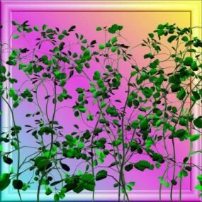 Green Flower Bushes 3d model