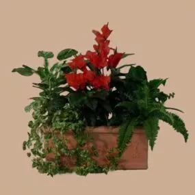 Flower Basket Decoration 3d model