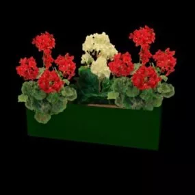 Flower Plant Pot Box 3d model