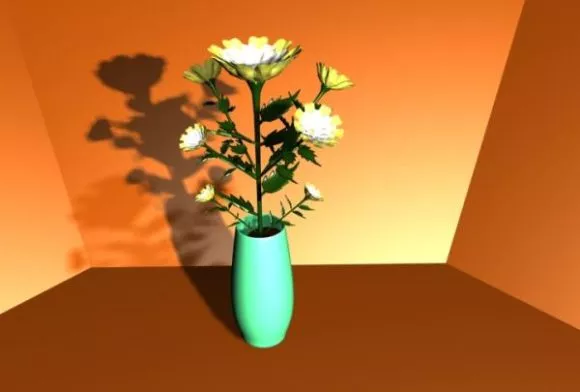 White Flower Pot Tableware 3d model White Flower Pot Tableware 3d model
