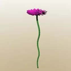 Small Purple Flower One Branch 3d model
