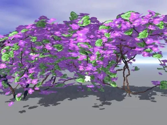 Purple Flowering Ivy Bushes 3d model Purple Flowering Ivy Bushes 3d model