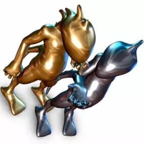 Iron Sculpture Character 3d model