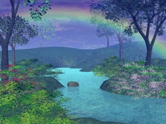 River Forest Rainbow Landscape 3d model River Forest Rainbow Landscape 3d model