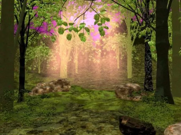 Misty Forest Fog Landscape 3d model