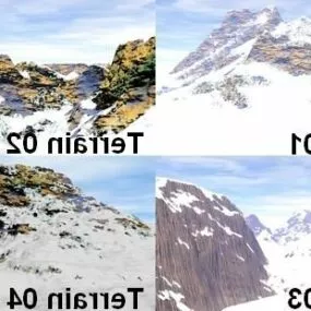 Snow Mountain Terrain Set 3d model