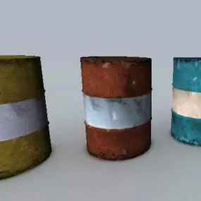 Rustic Barrel Storage 3d model