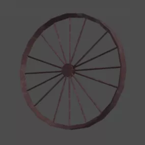 Vintage Rustic Bicycle Wheel 3d model