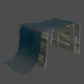 Crate Box With Cloth Textile 3d model