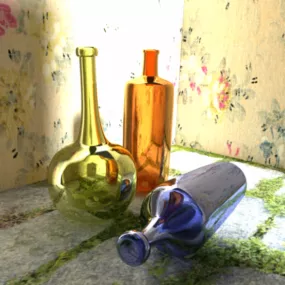 Color Glass Bottles Collection 3d model