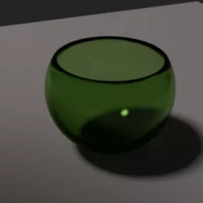 Green Glass Bowl Kitchen Accessories 3d model