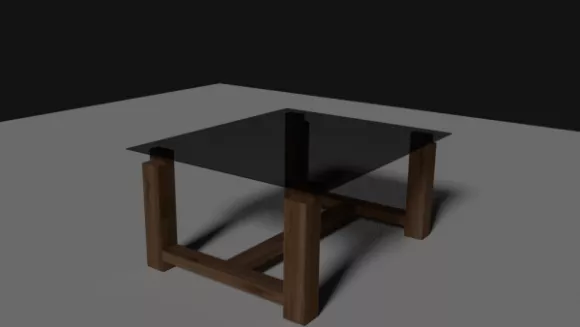Rectangle Table Furniture With Under Cabinet 3d model