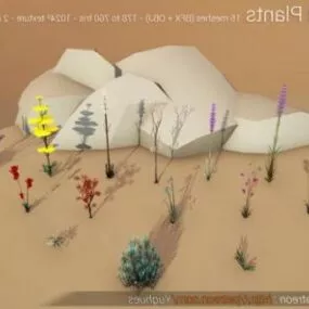 Hand Painted Plants Tree 3d model